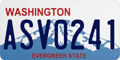 WA license plate ASV0241