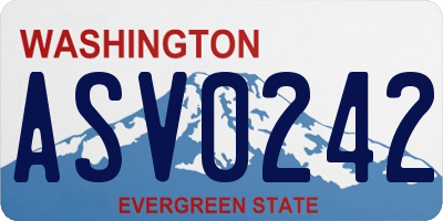 WA license plate ASV0242