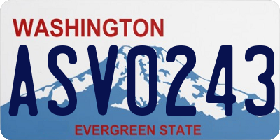 WA license plate ASV0243