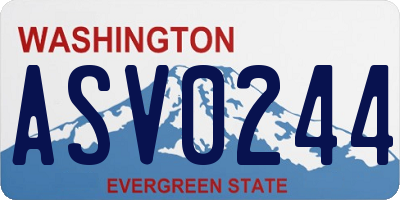 WA license plate ASV0244