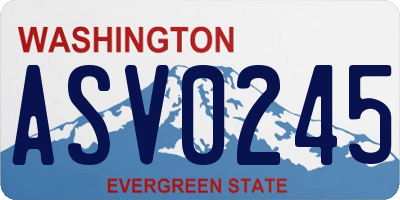 WA license plate ASV0245