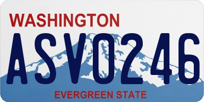 WA license plate ASV0246