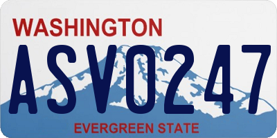 WA license plate ASV0247
