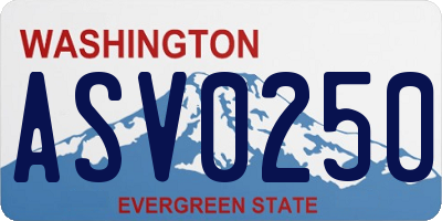 WA license plate ASV0250