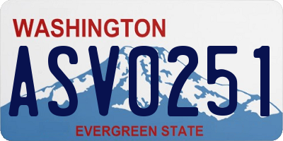 WA license plate ASV0251