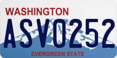 WA license plate ASV0252