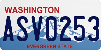 WA license plate ASV0253