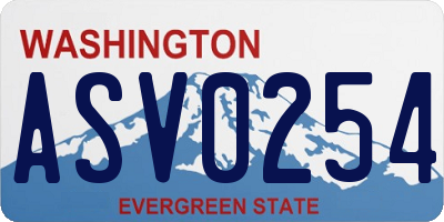 WA license plate ASV0254