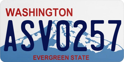 WA license plate ASV0257