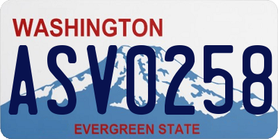 WA license plate ASV0258