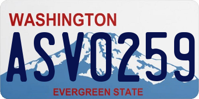 WA license plate ASV0259
