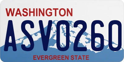 WA license plate ASV0260