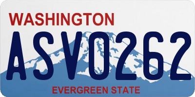 WA license plate ASV0262