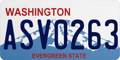 WA license plate ASV0263