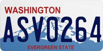 WA license plate ASV0264
