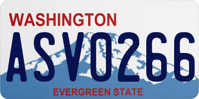 WA license plate ASV0266