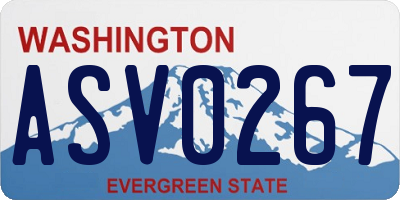 WA license plate ASV0267