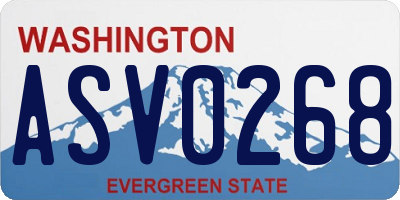 WA license plate ASV0268