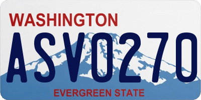 WA license plate ASV0270