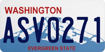 WA license plate ASV0271