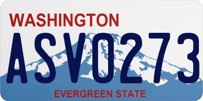 WA license plate ASV0273