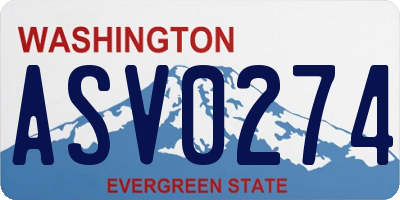 WA license plate ASV0274