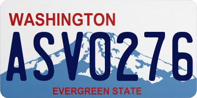 WA license plate ASV0276