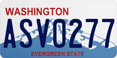 WA license plate ASV0277