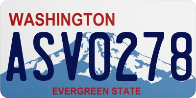 WA license plate ASV0278