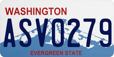 WA license plate ASV0279