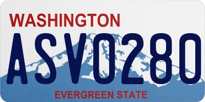 WA license plate ASV0280