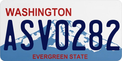 WA license plate ASV0282