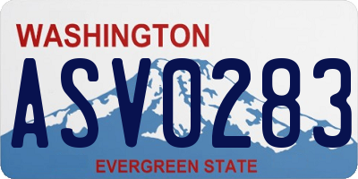 WA license plate ASV0283