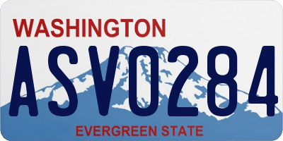 WA license plate ASV0284