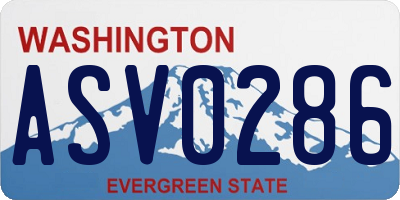 WA license plate ASV0286