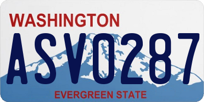 WA license plate ASV0287
