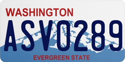 WA license plate ASV0289