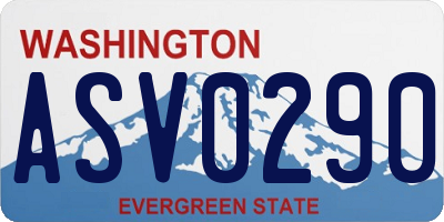 WA license plate ASV0290
