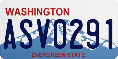 WA license plate ASV0291