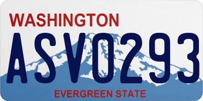 WA license plate ASV0293