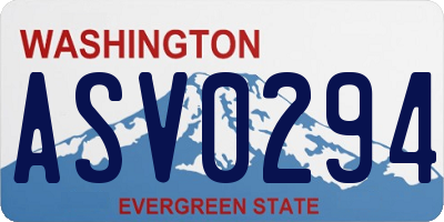 WA license plate ASV0294