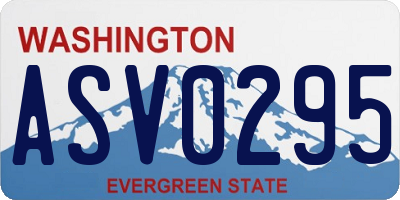 WA license plate ASV0295