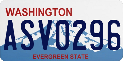 WA license plate ASV0296
