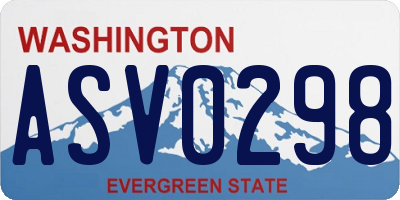 WA license plate ASV0298