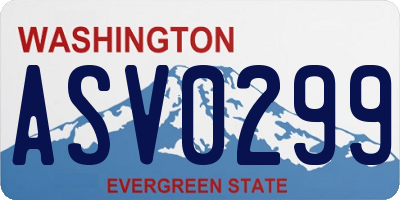 WA license plate ASV0299