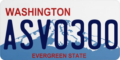 WA license plate ASV0300