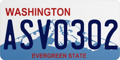 WA license plate ASV0302