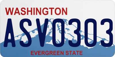 WA license plate ASV0303