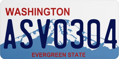 WA license plate ASV0304