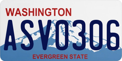 WA license plate ASV0306